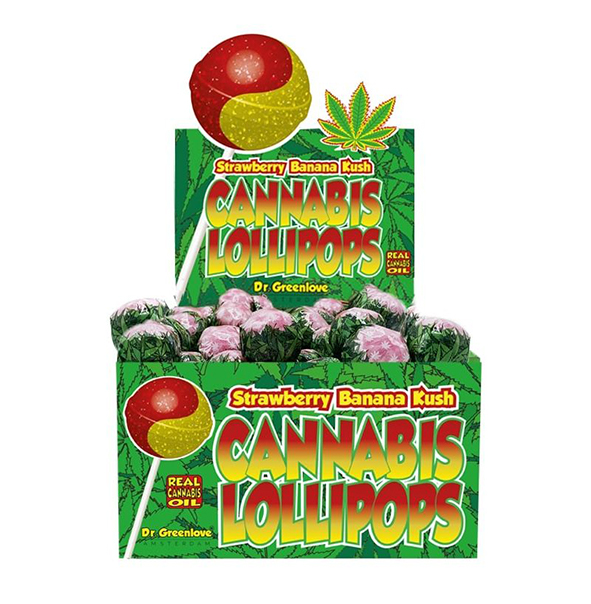 CANNABIS LOLLIPOPS STRAWBERRY BANANA KUSH 1X70