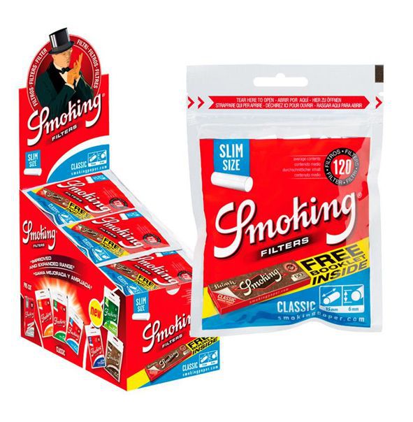SMOKING FILTROS SLIM 6MM/120+ PAPEL BROWN 1X30