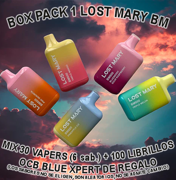 BOX PACK 1 LOST MARY BM + 100 OCB BLUE REGALO