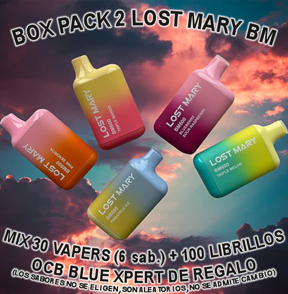 BOX PACK 2 LOST MARY BM + 100 OCB BLUE REGALO